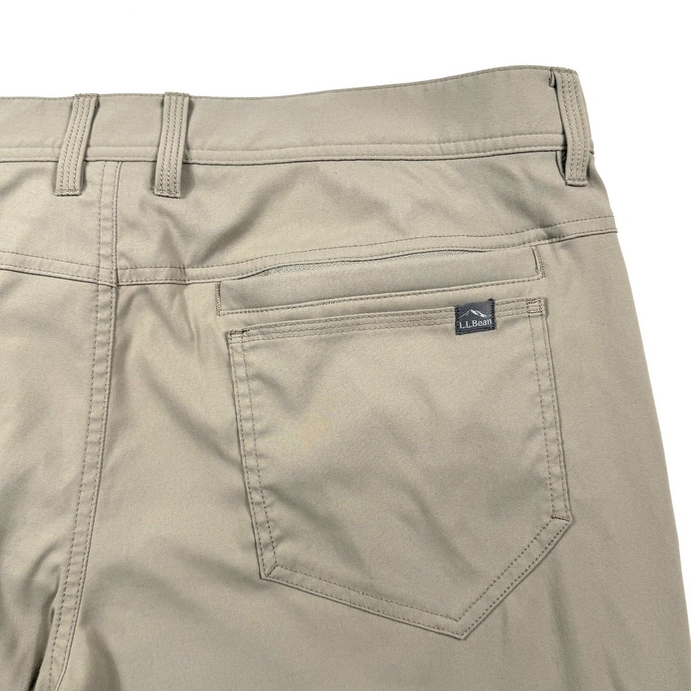 LL Bean Mens 38x34 Khaki Technical Hiking Pants Nylon Stretch 513196 Tan